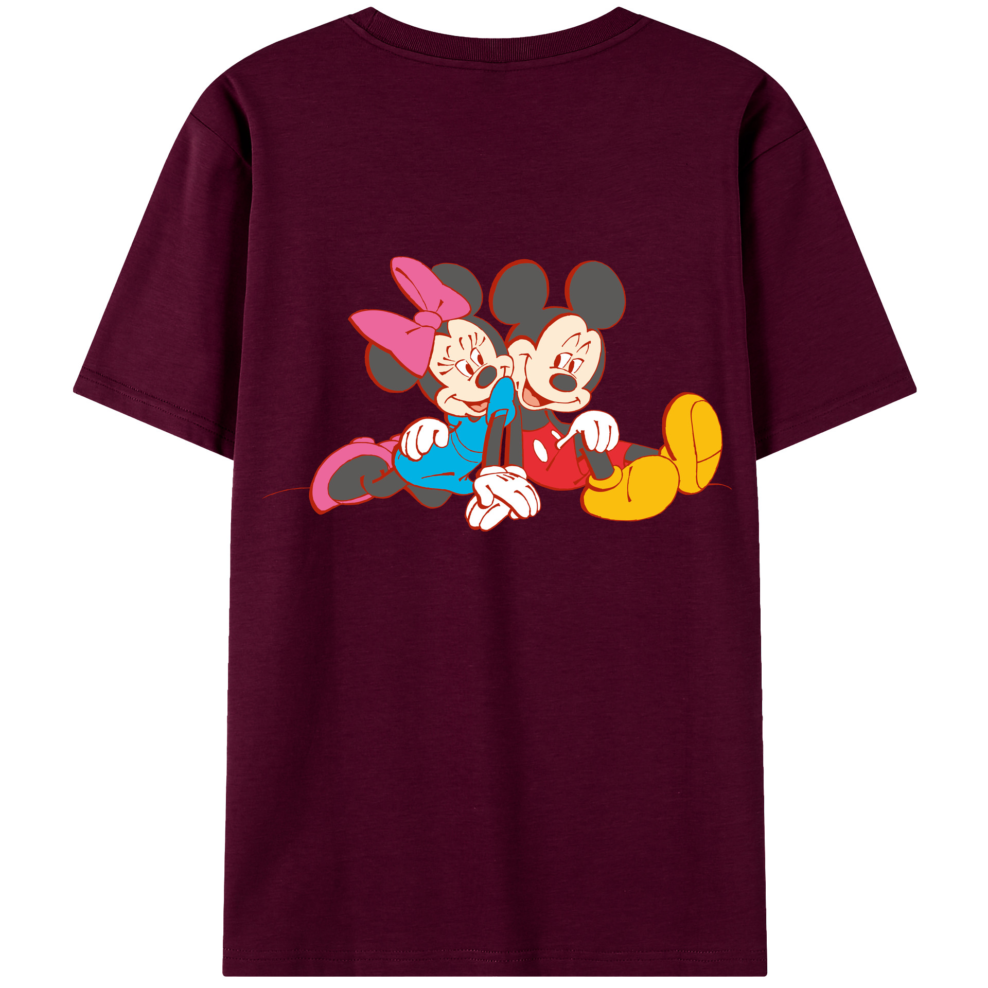（画像用） ミッキーマウス Mickey Mouse レディース半袖Tシャツ(バックプリント)